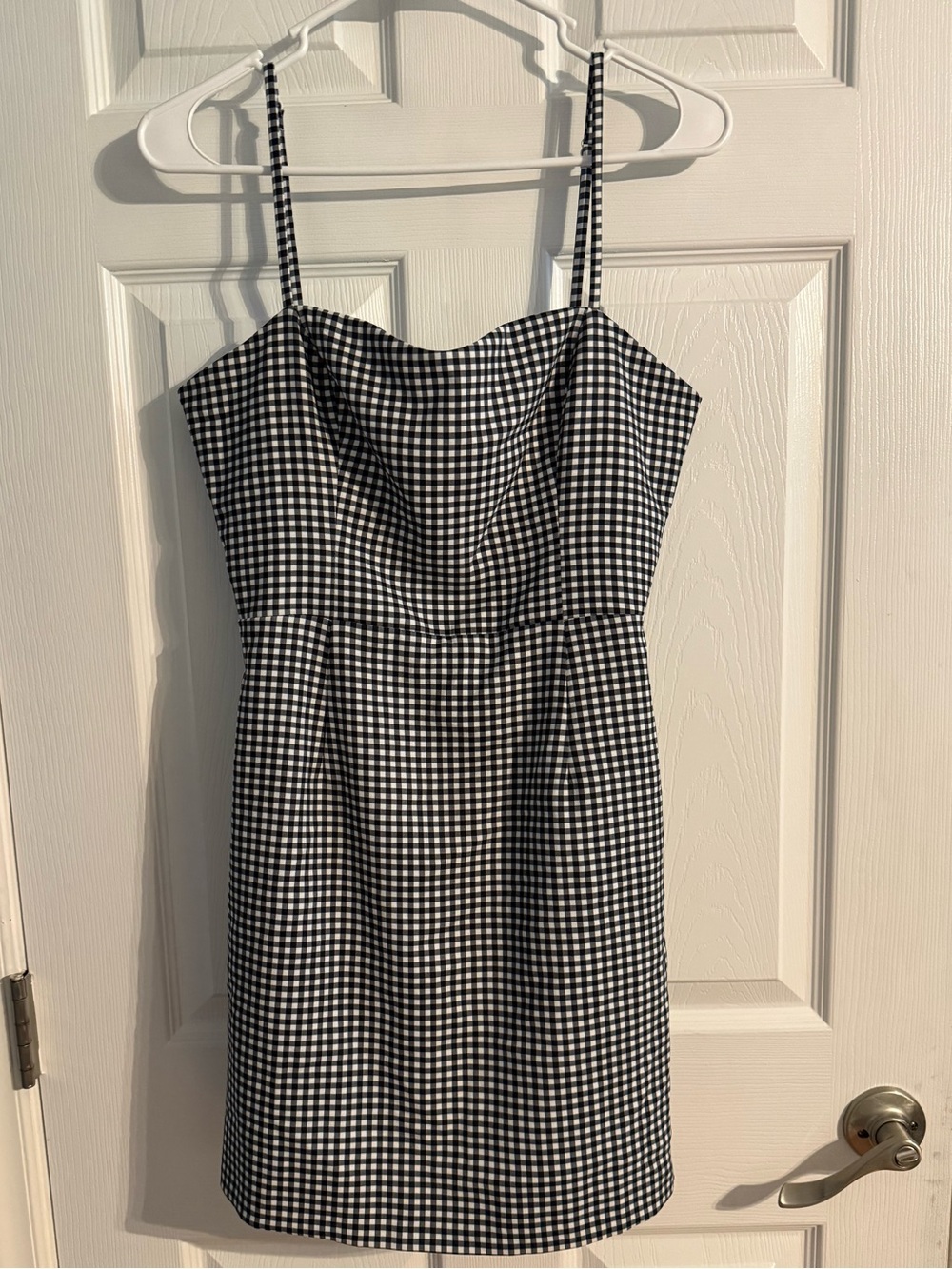 French Connection Black White Gingham Cutout Tie Back Mini Dress Size 8